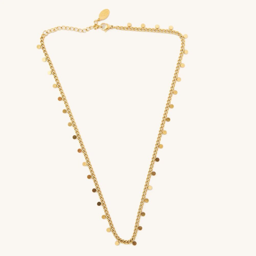 A006-E • Mini Gold Disk Charm Waterproof Choker Necklace